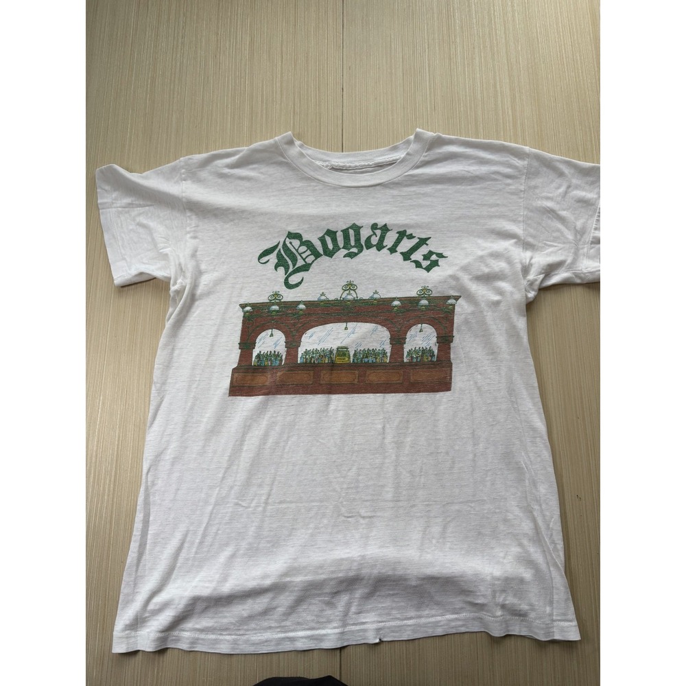 Bogarts T-Shirt Mens White Graphic Print Crew Neck Short Sleeve Pullover Outdoor